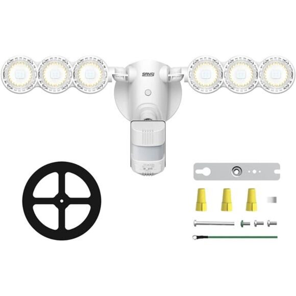 45W 6000LM Motion Sensor Outdoor Light, 5000K Dusk to Dawn Eave Mount Security\ - Picture 4 of 7